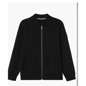 NEW w/tags Rhône Men’s Navigator Knit Bomber Large Black Full Zip Jacket Sweater